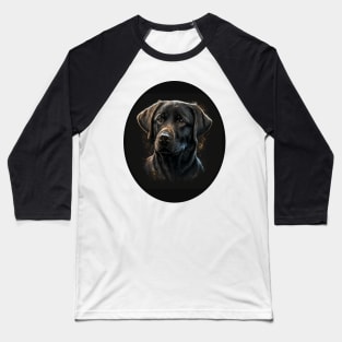 Black Labrador on Black Backgound Baseball T-Shirt